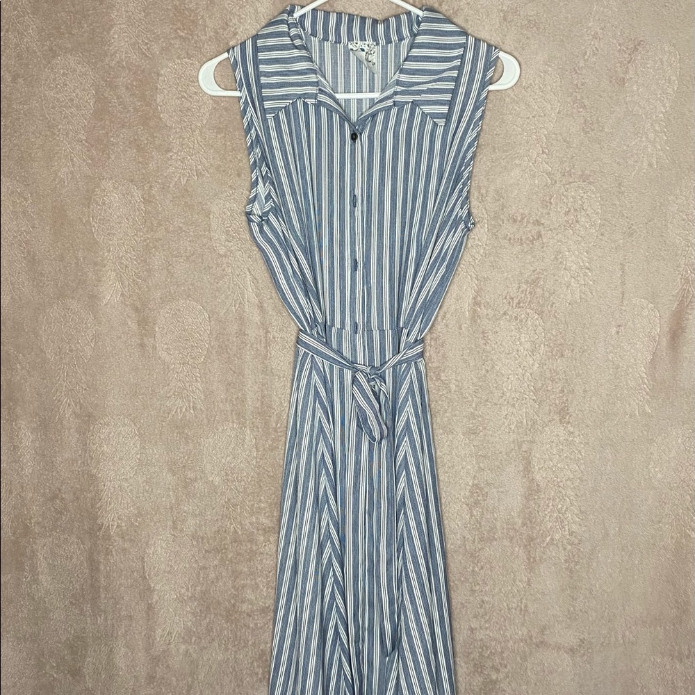 White & Navy blue Dress